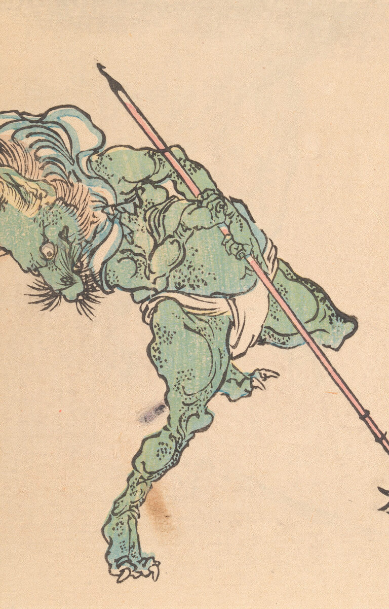 Green oni, classic flash, Kawanabe Kyōsai