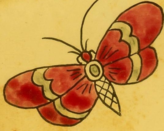 Red moth, classic flash, Smithsonian American Art Museum