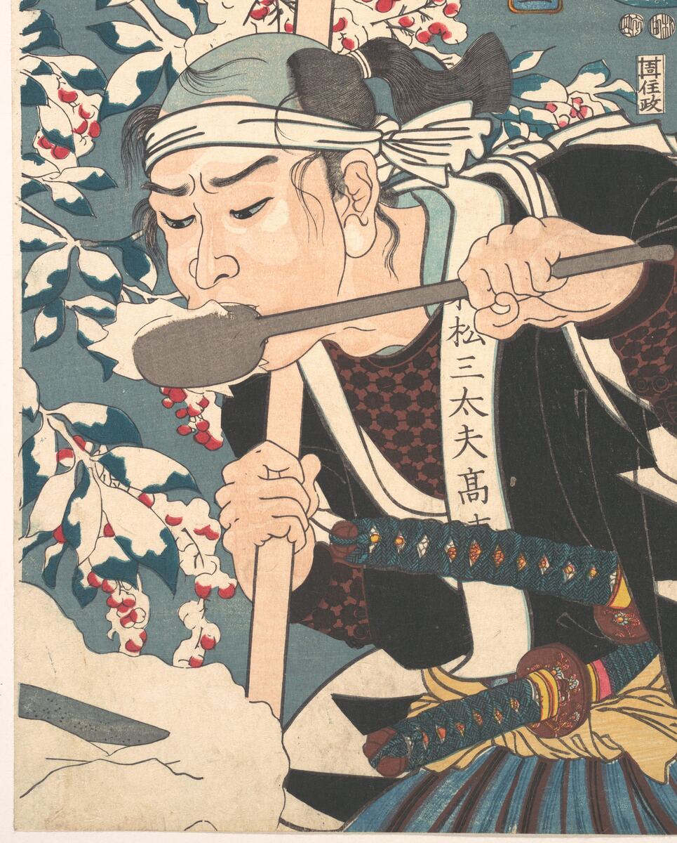 Ronin in the snow, classic flash, Utagawa Kuniyoshi