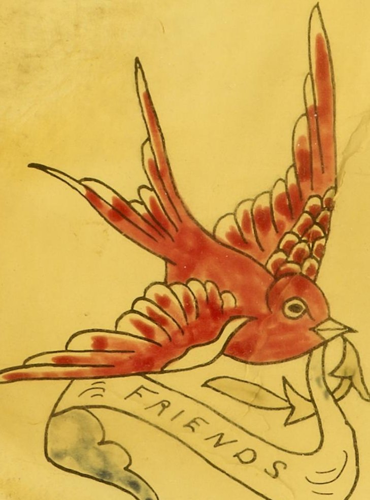 Swallow and banner, classic flash, Smithsonian American Art Museum